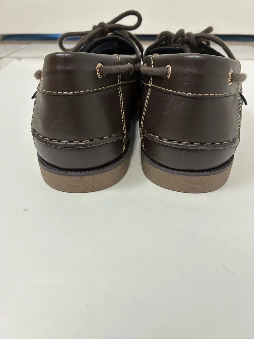Sperry Men's Dark Brown Leather Lace-Up Boat Shoes Size 13